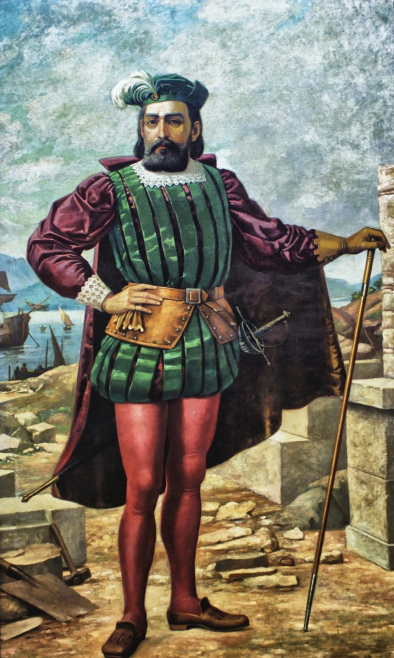 Retrato do fundador de Santos Brás Cubas, pintura de Benedicto Calixto de 1903